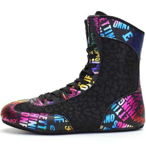 Zapatillas de Boxeo/Zapatos de Lucha para Hombres Mujeres,Calzado de Boxeo Antideslizantes Profesionales,Sentadillas Kickboxing Fitness Training Botas de Boxeo para Adultos Adolescentes