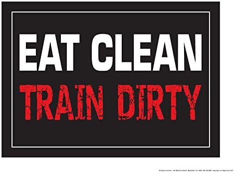 Eat Clean Train Dirty 18" X 24" Laminated Poster (Blue)