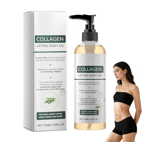 Collagen Lifting Body Oil Collagen Oil For Skin Tightening Collagen Hydrating Body Oil with Rosemary Firming Body Oils for Neck Chest Arms Legs Stomach Moisturizes & Smoother Skin 100ml