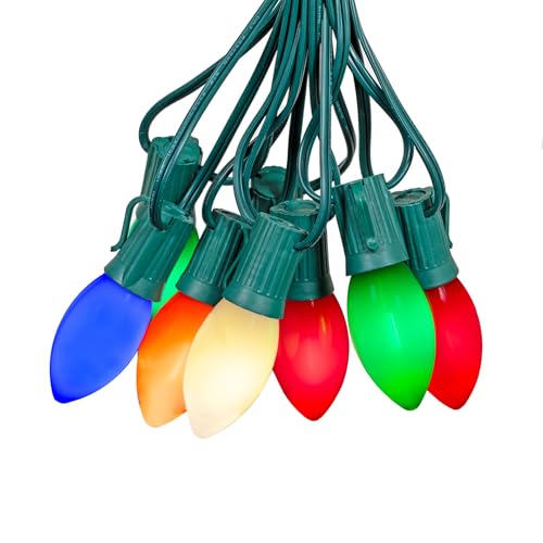 Novelty Lights 25 Ft Vintage LED C9 Multicolor Ceramic Christmas
