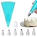 iZhuoKe Set di 8 Pezzi Kit Professionale per Decorazione Torte,6 Beccucci in Acciaio Inox,Ugello Riutilizzabile,1 Adattatore E 1 Borsa in Silicone,per Fai Da te E Decorazione di Torte