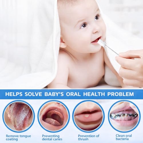 Image of Baby Tongue Cleaner Gauze, Baby Toothbrush Disposable Oral Cleaner, Toddler Toothbrush for Tooth Mouth Gum Clean, Infant Toothbrush Oral Cleaning Stick, Baby Oral Cleaner Newborn 30 Pcs