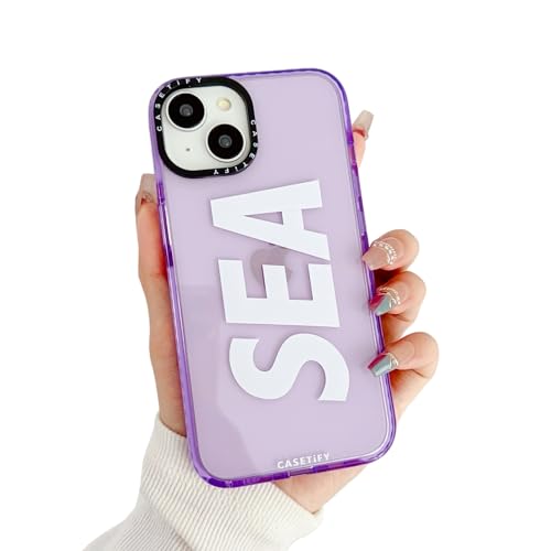Image of SBMS Silicone Case for iPhone 14 6.1-Inch /iPhone 13 6.1-Inch, Silky-Soft Touch Full-Body Protective Phone Case, Shockproof Cover with Microfiber Lining (Sea Purple)