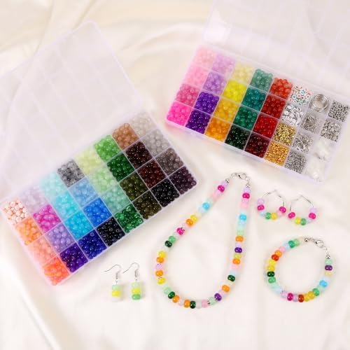 2500pcs Abacus Glass Beads for Bracelet Rondelle Beads for Jewelry Making — 사진 3
