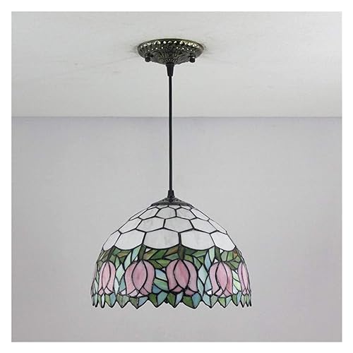 Suspension style rétro tulipe avec abat-jour fil de fer coloré - 3