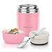 Food Jar Insulated Lunch Containers Nomeca 16 Oz Stainless Steel Thermoses Food Flask Lunch Vacuum Bottle with Folding Spoon (Pink)
