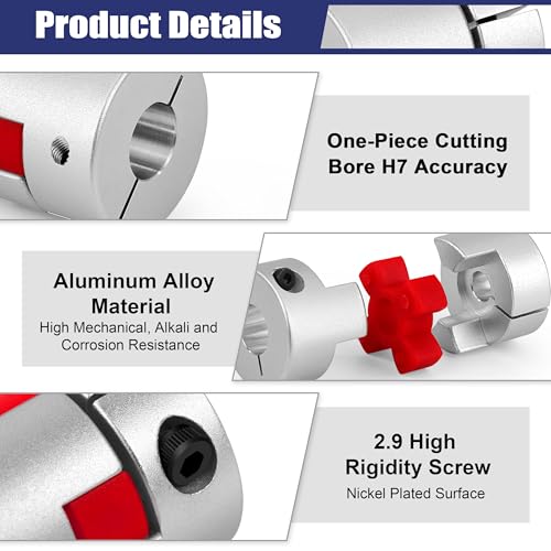 Flexible Wellenkupplung Plum Klauenkupplung, D25-L30 Aluminium Kupplungswelle verbinden 5mm bis 8mm für 3D-Drucker CNC-Maschine und Servostufenmotor (6 * 8mm)