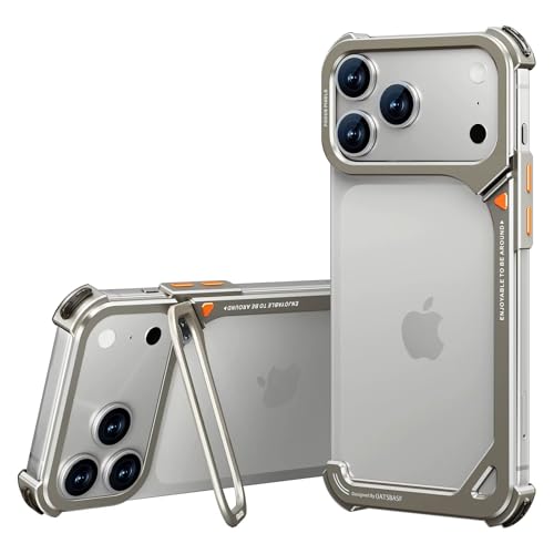 Image of 9 Shaped Minimalism Design Compatible with iPhone 17 Pro with Excellent Heat Dissipation | Seamless Wireless Charging Ultra Light | Super Slim Metal - Silver