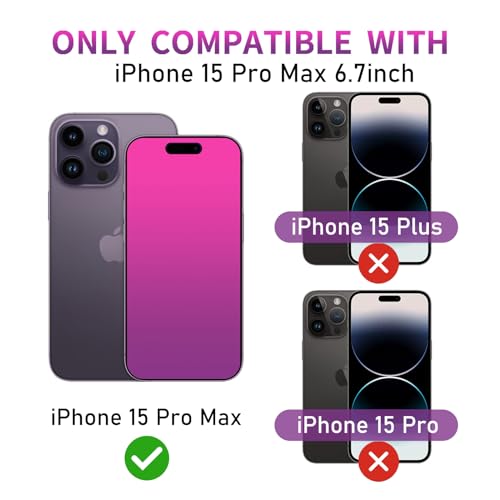Image of Privacy Screen Protector for iPhone 15 Pro Max Tempered Glass [2 Pack] | Gradient Anti Spy Private Film Accessories Anti Blue Light 9H Hardness Easy Installation Bubble Free Case Friendly [6.7inch]
