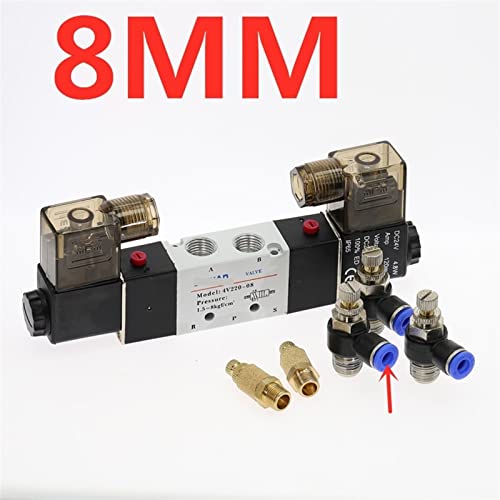 Válvula solenoide 4V220-08 neumática de 5 vías y 2 posiciones para control de aire 3
