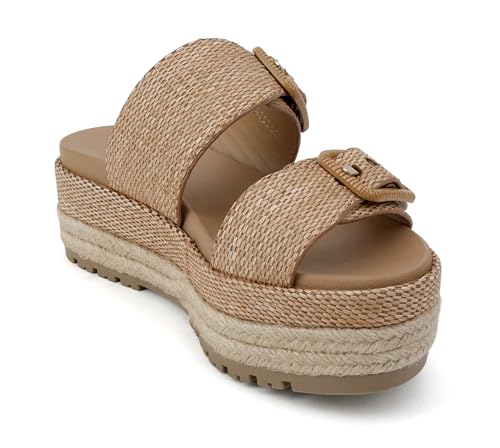 Soda “Funny” ~ Women Round Toe Double Buckle Strap Slip-On Platform Wedge Sandal4