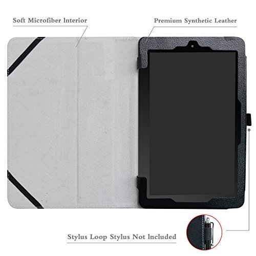Mama Mouth 10000738-1 Rca 10 Viking Pro/Viking Ii/Cambio W101 V2 Case,Mama Mouth Pu Leather Folio Stand Cover For 10 Inch Rca 10 Viking Pro/Viking Ii/Cambio W101 (V2) 10.1 Inch 2-In-1 Tablet,Black thumb #3