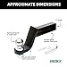 HICKS 45056 Trailer Hitch Mount with 2-Inch Ball & Pin, Fits 2-in Receiver,6000 lbs,4-Inch Drop