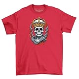 Photo Gallery skull_77 - maglietta divertente con scheletro coronato - regola l aldilà in stile! 100% cotone, design stampato unisex per royalty of the underworld., rosso, s Photo Gallery skull_77 - maglietta divertente con scheletro coronato - regola l aldilà in stile! 100% cotone, design stampato unisex per royalty of the underworld., rosso, s