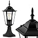 Produktbild LUMILED Wegeleuchte Sockelleuchte Vintage 230V Außenleuchte Stehend Laterne Sockellampe Aussenleuchte Aluminium Schwarz Glas IP44 Wasserdicht E27 Fassung Outdoor Garten Retro Gartenlampe antik
