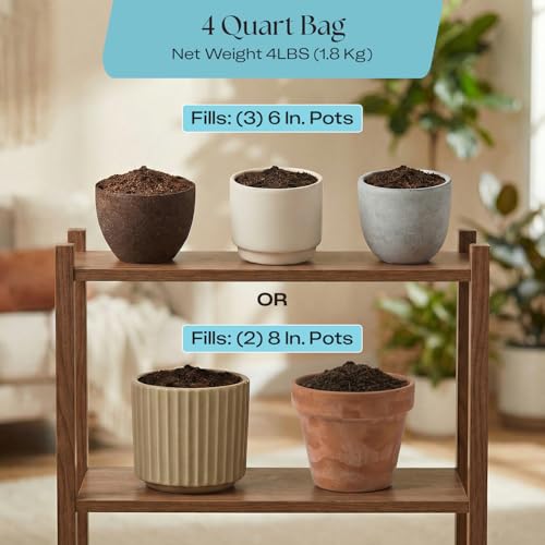 Image of Rosy Soil Houseplant Potting Soil, Organic Indoor Potting Mix, 4 Quarts (Pack of 2)