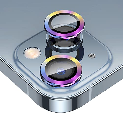 OIFEN [2+2] for iPhone 14 Plus & iPhone 14 Camera Lens Protector，2 sets HD Anti-Scratch Tempered Glass Camera Protector Cover for 14 6.1" / 14 Plus 6.7 inch 2022（Colorful）