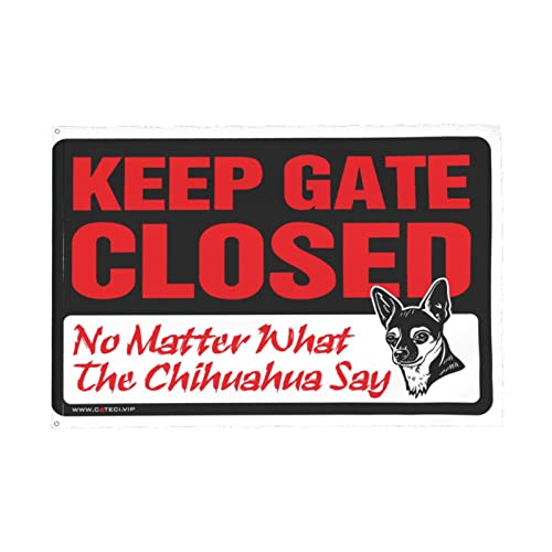 Drapeau d'hiver Keep Gate Closed Chihuahua grand format 152x244 pour maison - 5