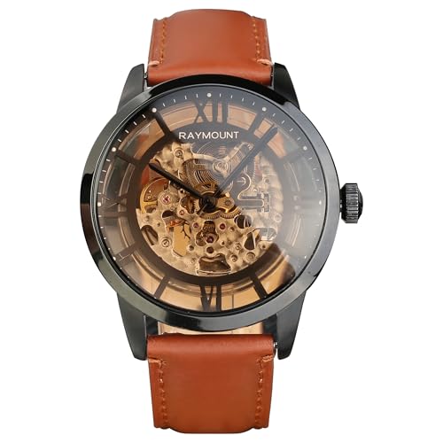 Image of FORSINING Men's Automatic Watch with Mechanical Movement, Skeleton Dial and Leather Band