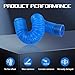 Hbxdeco Car Air Intake Hose, ID 76mm/3 Inch Automotive Feed Pipe Replacement, Flexible Car Cold Air Duct Hose, Length Retractable to 39.4 Inch, Adjustable Vehicle Duct Hoses Tube Pipe (Blue)