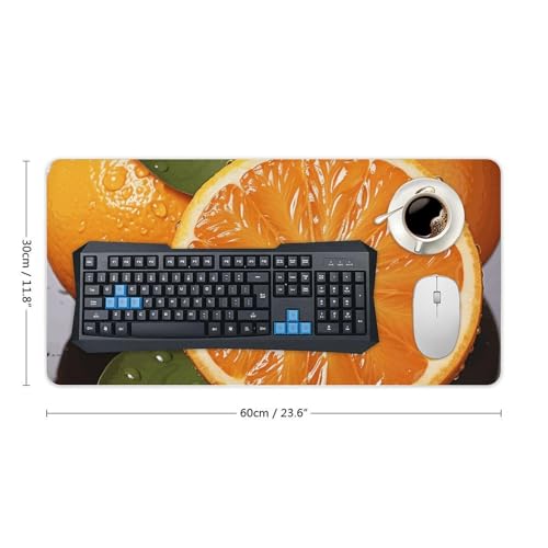 Tapis de bureau en cuir orange 60x30 cm pour ordinateur - 2