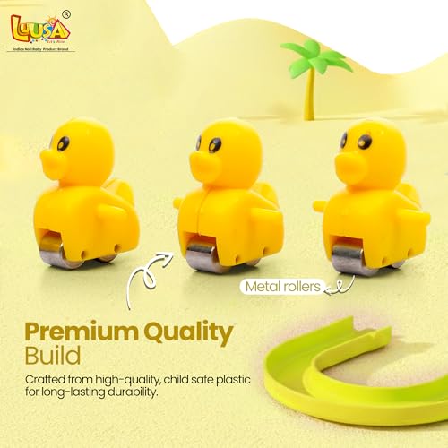 Image of Luusa Duck Slide Toy with LED Lights & Music | Electric Climbing Duck Track Toy | Educational Musical Slide Game for Kids 3-6 Years | Fun Toddler Toy Gift for Boys & Girls