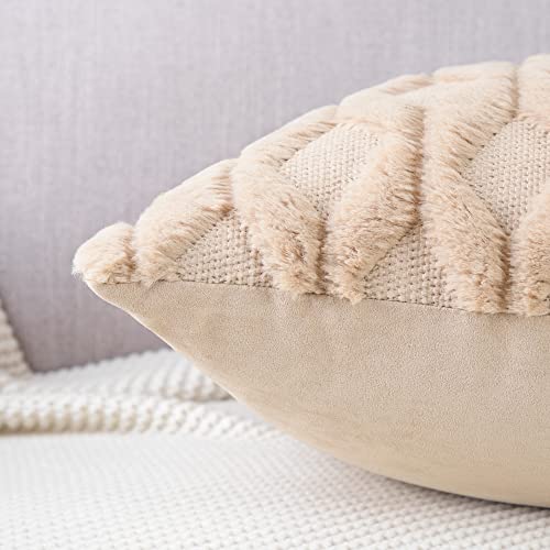 Madizz Set of 2 Soft Plush Short Wool Velvet Decorative Cushion Covers Luxury Style Throw Pillow Cases Pillow Shell for Sofa Bedroom Khaki 12x20 inch, 30x50 cm Rectangular - Cosy Home Interiors Madizz Set of 2 Soft Plush Short Wool Velvet Decorative Cushion Covers Luxury Style Throw Pillow Cases Pillow Shell for Sofa Bedroom Khaki 12x20 inch, 30x50 cm Rectangular - Image 4