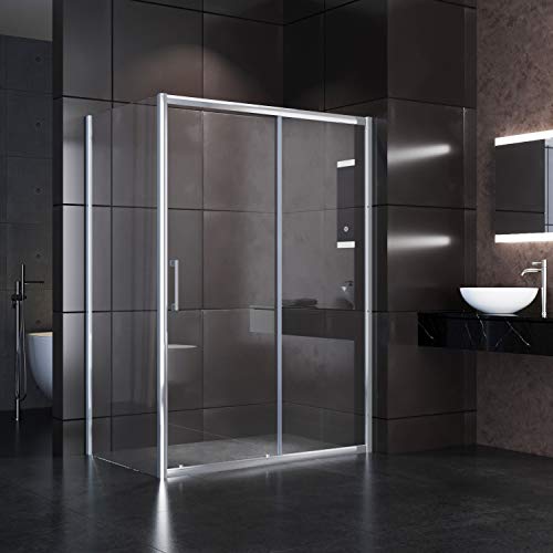 Preisvergleich Produktbild Duschkabine 140x76x190 cm Rechteck Schiebetür Duschabtrennung