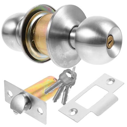 FONDOTIN Cerradura de Puerta Esférica de Acero Inoxidable Pomo Seguro y Resistente para Baños y Dormitorios Diseño Suave y Anticortes Alta Durabilidad y Resistencia la Corrosión