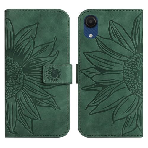 Rfvzubemok Compatible with Samsung Galaxy A03 Core 4G Cover,Compatible with Samsung Galaxy A03 Core 4G Flip Kickstand Card Slots Magnetic Closure Phone Case Green