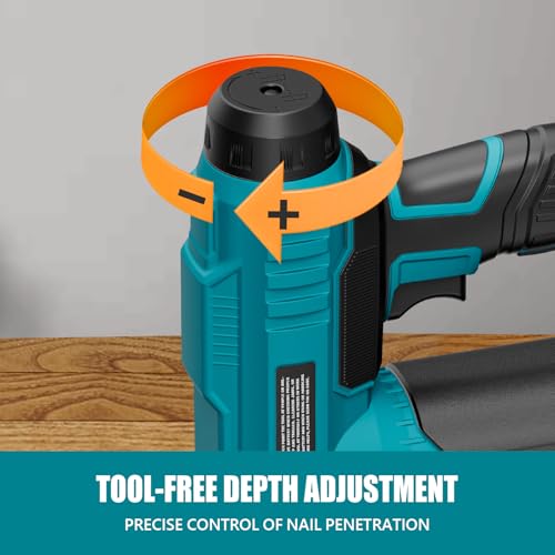 Image of ALLOYPOWER 2 in 1 Cordless Brad Nailer /Electric Stapler with 2.0Ah Battery and Charger,1000pcs Nails and 500pcs Staples Included for Home Improvement & Woodworking