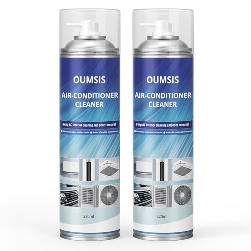 OUMSIS Air Conditioner Cleaner, Professional Cleaner Foam Spray, Foaming Coil Cleaners for AC Unit, Heating, Refrigerator, Multifunctional Cleaner Spray Bottle Breaks Down Dirt, Dust and Grease 2 Pack