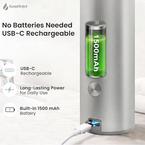 GentleJet OpalDrop Automatic Liquid Soap Dispenser for Kitchen Sink Touchless No-Drip Pump, USB-C Rechargeable, 304 Stainless Steel, IPX5 Water-Resistant, 270 ml by GentleJet - Image 8