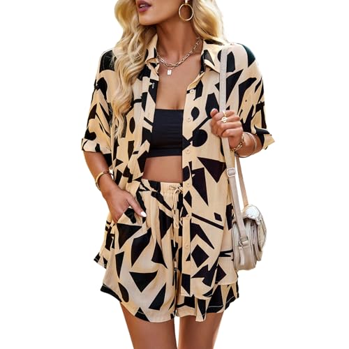 Survêtement floral femme 2 pièces ensemble décontracté jaune L