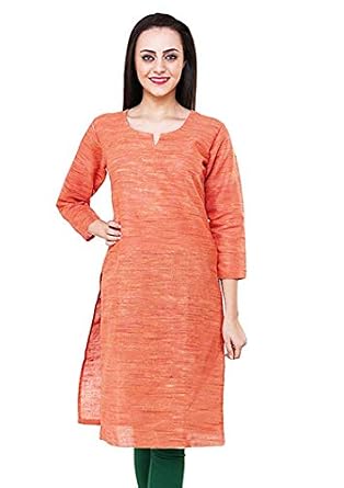 Vastraa Fusion Women Handspun Khadi Cotton Straight Kurta