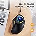 ProtoArc Wireless Bluetooth Trackball Mouse, EM03 Ergonomic RGB Rollerball Mouse Rechargeable Computer Laptop Mouse, 3 Device Connection&Index Finger Control for iPad, Mac, Windows-Blue