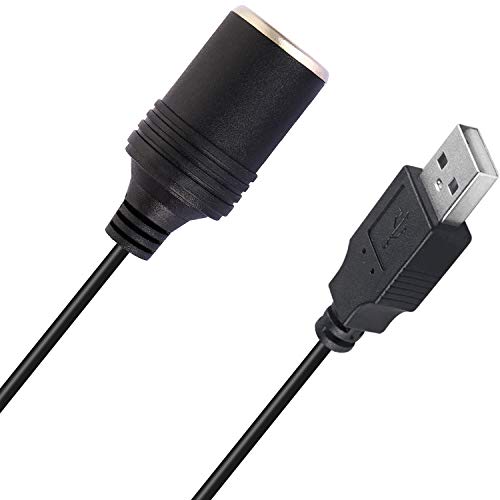 AJDPOI USB A Male to 12V Car Cigarette Lighter Socket Female Step Up Cable Inverter Converter for Lighters Driving Recorder GPS E-Dog and More-Black (0.98FT/0.3M)