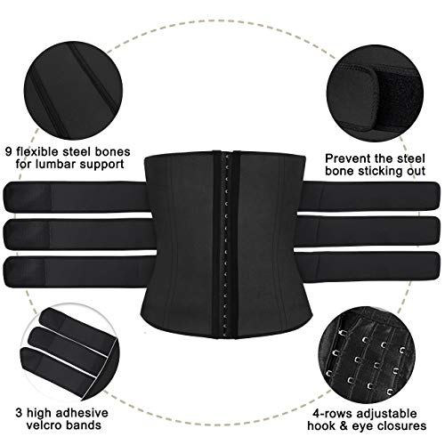 Hidyliu Mens Workout Waist Trainer Neoprene Corset Sauna Sweat Trimmer Cincher Slimming Belly With Belts (Black Waist Trainer Belt, S) #TOP4
