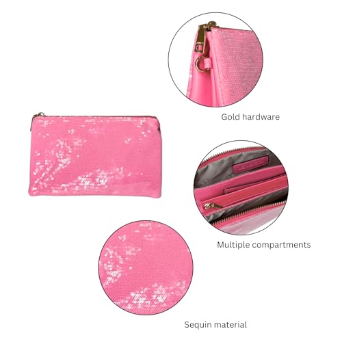 JEN & CO. Riley Sequin Small Crossbody Bags Wristlet Wallets Clutch Purses Shoulder Handbag for Women4