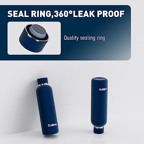 Exllena Insulated Water Bottles 500ml with Clip, Double Wall Vacuum Drinks Bottle Keeps Drinks Cold 24 Hrs/Hot 12 Hrs - Image 4