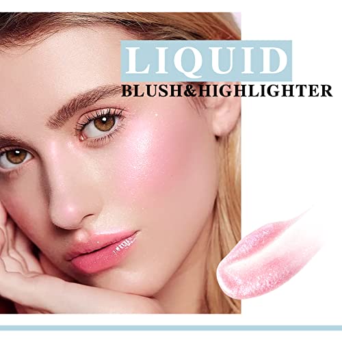 Newbang Shimmer Liquid Blush Beauty Wand Face Rouge For Cheek Silky Smooth Lightweight Blendable Glowing Shimmery Natural Glitter Finish Moisturizing Creamy Formula Cruelty-Free Pink #TOP1