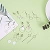 SUNNYCLUE 1 Box DIY 10 Pairs Geometric Hollow Earring Making Starter Kit Shell Ring Round Square Star Triangle Charm Connector Earring Stud Hooks Jewelry Making Supplies Craft Silver, Instruction #3