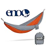 ENO - Eagles Nest Outfitters DoubleNest Hängematte mit Insektenschutz-Behandlung, Orange/Grau