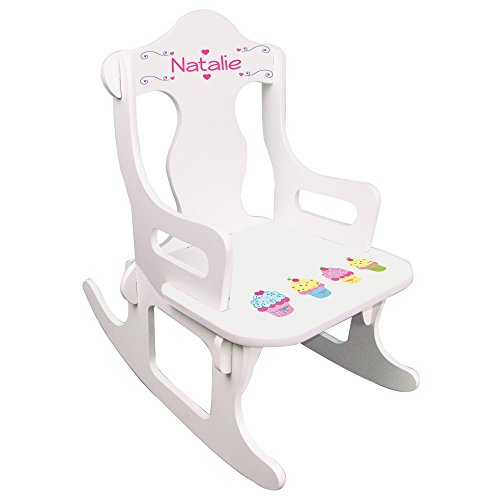 My Bambino Personalized Child's Rocking Chair Cupcaks Puzzle Rocker First Birthday