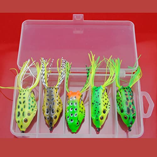Aeiofu Topwater Frog Lure Crankbait Tackle Soft Fishing Baits For Freshwater Saltwater Fishing Lure Fishing Soft Lure Simulated Frog Bait Soft Frog Fishing Lure 5Pcs #TOP7
