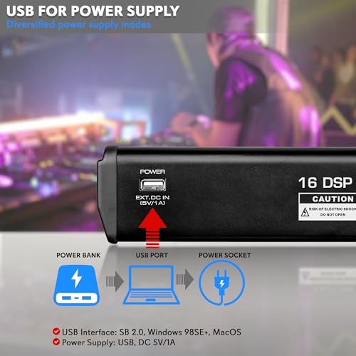 Pyle Professional Bluetooth DJ Audio Mixer - 6-Channel DJ Controller Sound Mixer w/DSP 16 Preset Effects, USB Interface, 4 XLR Mic/Line Input, AUX, FX Processor MP3 Player, Headphone Jack - PMX466 by Pyle - Image 3