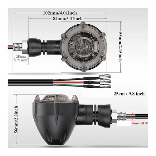 Clignotant LED pour moto rétro haut de gamme bicolore 12V - 3