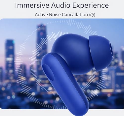 Image of Original Buds 2r for Oneplus Nord Wireless Equipped Mic 12.4mm Drivers Noise Reduction Long Battery 38Hr, Clear and Crisp Voice, Lightweight in-Ear Type C Charging (Blue)