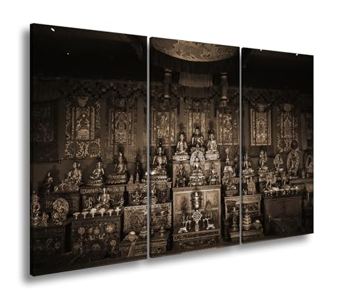 Tableau Bouddha XXL impression d'art sur châssis premium effet sépia