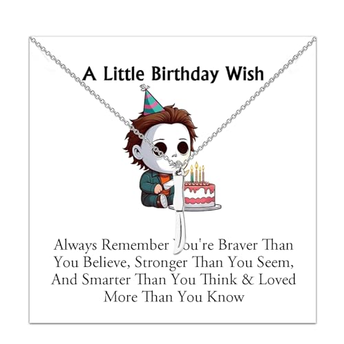 WUSUANED Horror Michael Necklace Scary Knife Jewelry Killer Birthday Gift Horrible Movie Fan Gifts